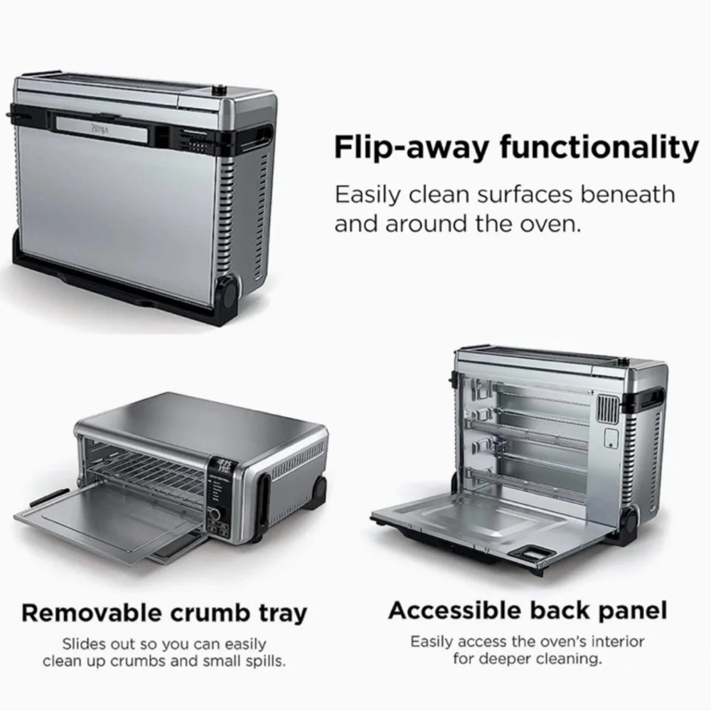 Ninja Digital Air Fryer & Toaster Oven 8-in-1 Flip-Up Stainless Steel Storage